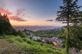 Portland, Oregon, USA skyline at dusk with Mt. Hood Royalty Free Stock Photo