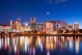 Portland, Oregon, USA Skyline on the Willamette River Royalty Free Stock Photo