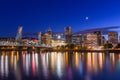 Portland, Oregon, USA Skyline on the Willamette River Royalty Free Stock Photo