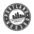 Portland Oregon USA Stamp Logo Icon Symbol Design Skyline City Royalty Free Stock Photo