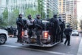 Portland police in anti-riot gear and uniforms