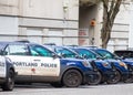 Portland Police Cars parked Outside The Portland Justice Center