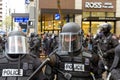 Portland Police in Riot Gear Closeup Royalty Free Stock Photo