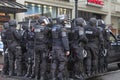 Portland Police in Riot Gear on SUV During Occupy Portland 2011 Royalty Free Stock Photo