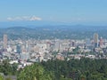 Portland Skyline with Mount Hood Royalty Free Stock Photo