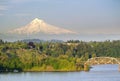 Portland Steel Bridge and the Mt hood Royalty Free Stock Photo