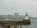 View of Bug Light. Lighthouse on the coast of Portland Maine. United States.