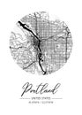 Portland - United States Black Water City Map