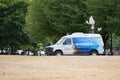 News reporter van in the park Royalty Free Stock Photo