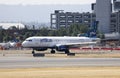 Portland, OR / USA - circa 2018: jetBlue Airlines Airbus A320 taxiing to the end of the runway for departure from Portland