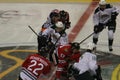 Portland Winterhawks face off Royalty Free Stock Photo