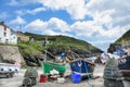 Fishing boats on the beach at Portloe Royalty Free Stock Photo