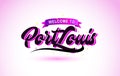 PortLouis Welcome to Creative Text Handwritten Font with Purple Pink Colors Design