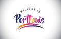 PortLouis Welcome To Message in Purple Vibrant Modern Colors.