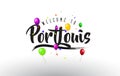 PortLouis Welcome to Text with Colorful Balloons and Stars Design