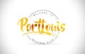 PortLouis Welcome To Word Text with Handwritten Font and Golden