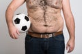 Portly belly of a man football Royalty Free Stock Photo
