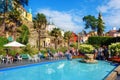 Portmeirion village film set, North Wales, United Kingdom Royalty Free Stock Photo