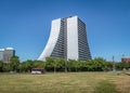 Porto Alegre public Minibus lotacao in front of Rio Grande do Sul Adminitrative Building - Porto Alegre, Brazil Royalty Free Stock Photo