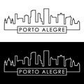 Porto Alegre skyline. Linear style.