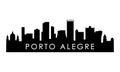 Porto Alegre skyline silhouette.