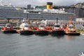 Tugs and Cruise Ship, Porto Antico, Genoa, Italy