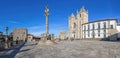 Porto Cathedral or Se Catedral do Porto and the Pillory in the Cathedral Square aka Terreiro da Se Royalty Free Stock Photo