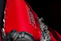 red ferrari engine detail logo ferrari Royalty Free Stock Photo