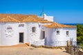 Porto Cervo, Sardinia, Italy - Chiesa Stella Maris church overlooking port and residences of Porto Cervo resort at the Costa Royalty Free Stock Photo