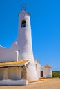 Porto Cervo, Sardinia, Italy - Chiesa Stella Maris church overlooking port and residences of Porto Cervo resort at the Costa Royalty Free Stock Photo