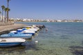 View of the pier of the seaside town of porto Cesareo, province of Lecce, Puglia, Italy
