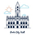 Porto city hall. Vector illustration decorative design Royalty Free Stock Photo