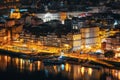 Porto cityscape at night, Portugal