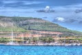 Porto Conte harbor on a cloudy day