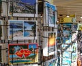 Porto Cristo, Mallorca, Spain - 9 Nov 2022: Postcards on sale at a souvenir store in Porto Cristo