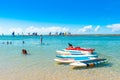 IPOJUCA, BRAZIL - JUNE 20, 2019: Surfboard on the beach Porto de Galinhas