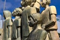 Monument to northeastern Brazilian immigrants in the square of Dona Lindu park.