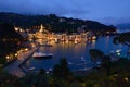 Porto Fino at blue hour on the cost of Ligurian sea