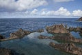 Porto Moniz, Madeira, Portugal - natural swimming pools; rugged rocks. Royalty Free Stock Photo