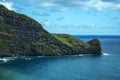 Porto Moniz on the North West Coast where the Mountains in the north of the Island of Madeira meet the Atlantic Ocean Royalty Free Stock Photo