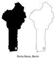Porto-Novo Benin. Detailed Country Map with Location Pin on Capital City