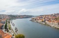 Porto Oporto cityscape top view at river Douro and both sides of city Royalty Free Stock Photo