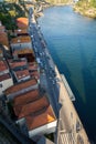 Porto, Portugal - 08/21/2019: Aerial view to Ribeira and to Douro river Royalty Free Stock Photo