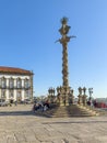PORTO, PORTUGAL - 15 APRIL 2023: View of Porto Cathedral and Pillory of Porto monument, Porto - Portugal