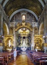 Porto, Portugal. August 12, 2017: Interior of Saint Anthony`s Church Congregates built in the eighteenth century and very polychr Royalty Free Stock Photo