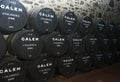 Porto, Portugal, August 21,2018: the Number of barrels of port wine in the cellars of Calema. Visible on the barrels of aging wine Royalty Free Stock Photo