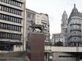 Porto, Portugal -  D. Joao Square and Steeds, two statues of the sculptor JoÃÂ£o Fragoso. Royalty Free Stock Photo