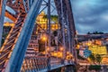 Porto, Portugal: the Dom Luis I Bridge and the Serra do Pilar Monastery on the Vila Nova de Gaia side Royalty Free Stock Photo