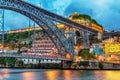 Porto, Portugal: the Dom Luis I Bridge and the Serra do Pilar Monastery on the Vila Nova de Gaia side Royalty Free Stock Photo