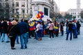 PORTO, PORTUGAL - FEBRUARY 23, 2019: Venezuelan People Protesting at Aliados